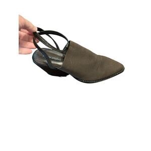 Jeffrey Campbell Elasto Heeled Mules Brown Size 7 Minimalist Contemporary